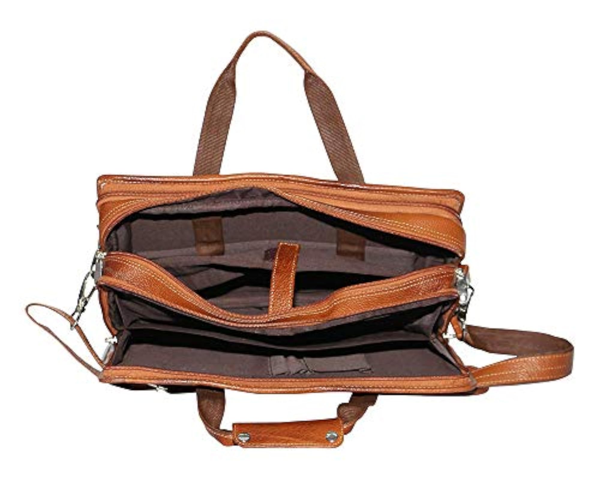 Genuine Leather Business Briefcase Office Bag, 15 Inch